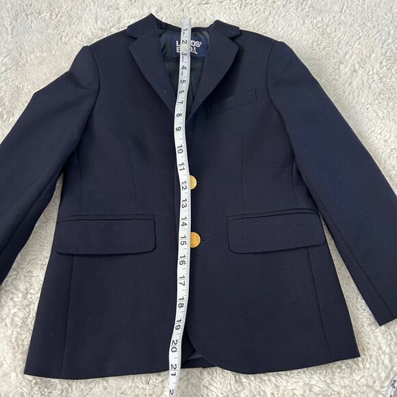 Lands End Little Boys Navy Blue 2 Button Blazer Sz 5 Wool Blend Preppy - Picture 4 of 6